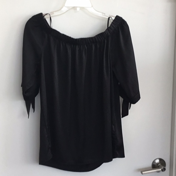 H&M Tops - H&M silk off the shoulder black blouse $25 Size 12